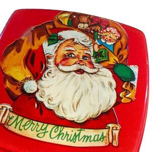 Santa Cookie Treats Container Holiday Vintage Ullman Candy Plastic